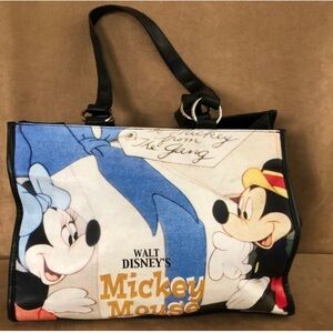 Walt Disney Tote bag Mickey & Minnie Mouse soft vinyl 13x10x5